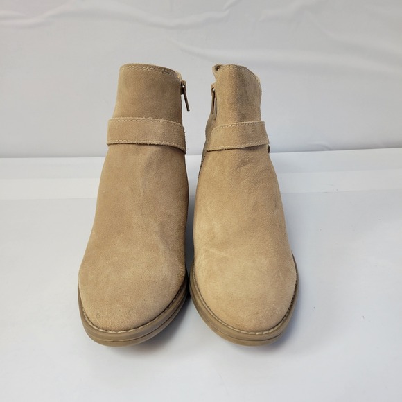 House of Harlow Tan Suede Harness Ankle Boots Women Size 7.5 Beachwood - Picture 2 of 10
